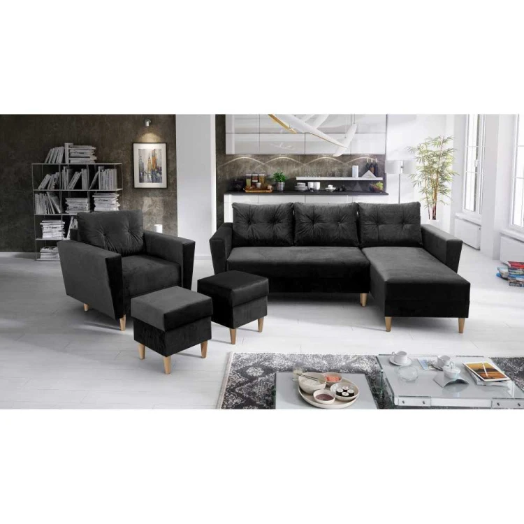 Zestaw wypoczynkowy Oslo - narożnik, fotel + pufy