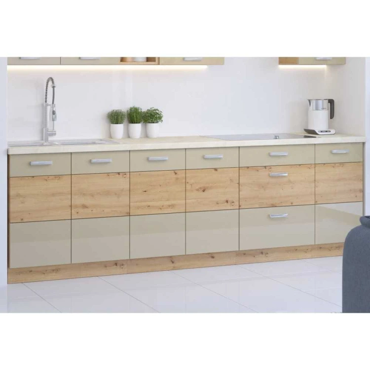 Meble kuchenne ARTISAN CAPPUCINO POŁYSK 260cm cichy domyk