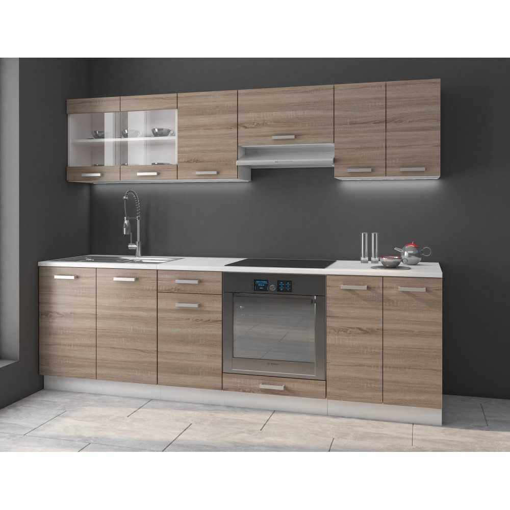 Meble kuchenne DAVE z blatem dąb sonoma trufel 240cm