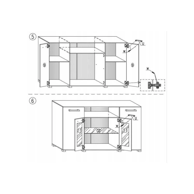 Komoda K3 witryna 160cm