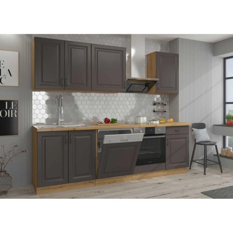 Meble kuchenne STILO - GRAFIT MAT + ARTISAN