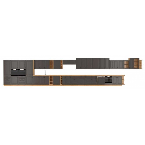 Meble kuchenne STILO - GRAFIT MAT + ARTISAN