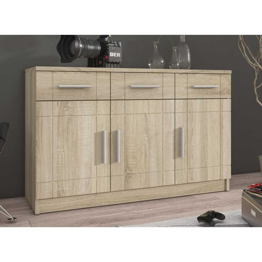 Komoda Paris dąb sonoma + biały  MDF 104