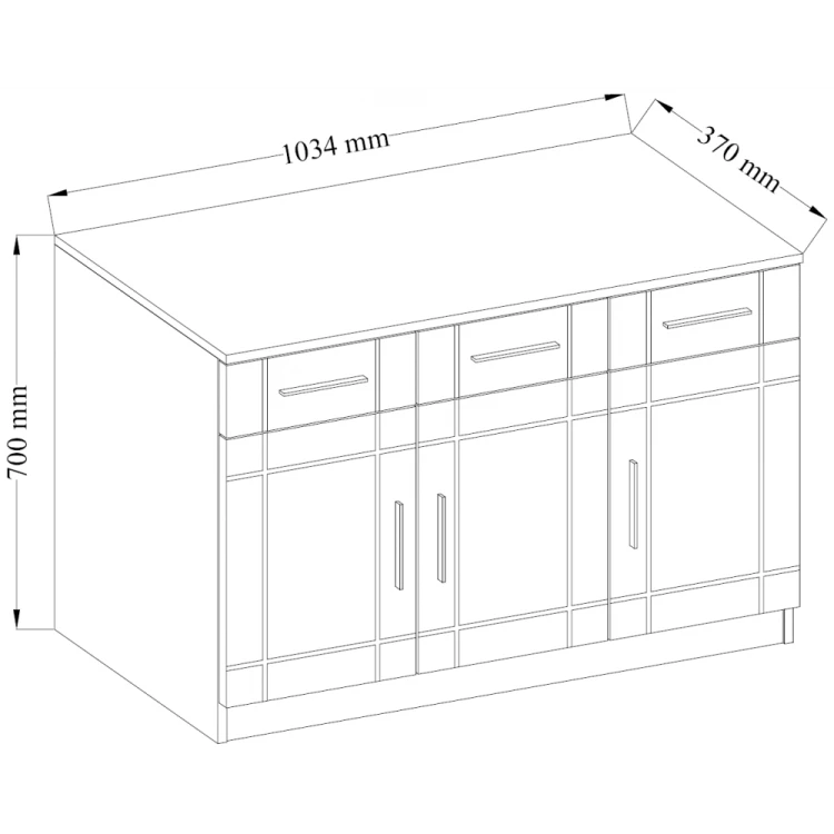 Komoda Paris dąb sonoma + biały  MDF 104
