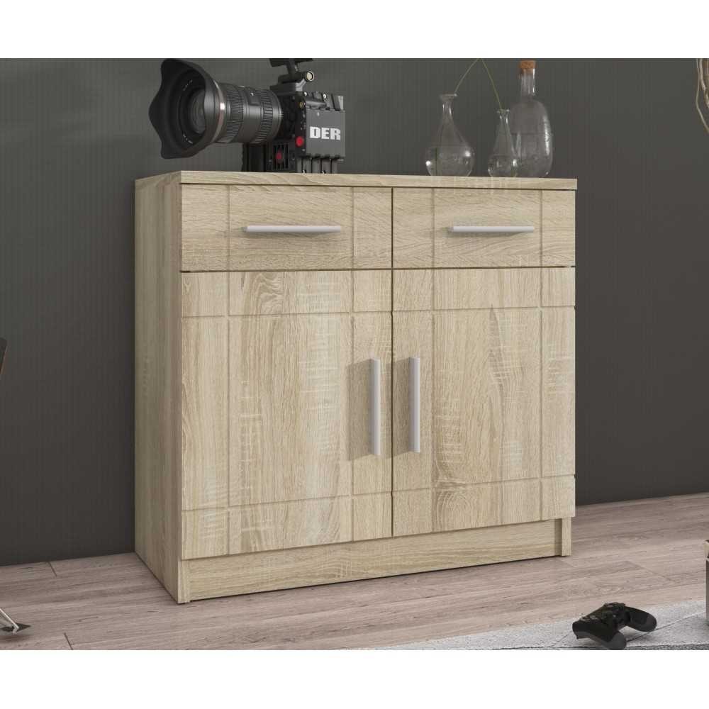 Komoda Paris dąb sonoma + biały  MDF 69