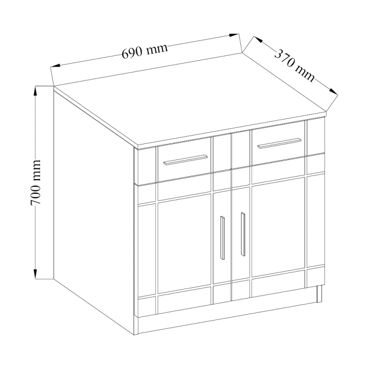 Komoda Paris dąb sonoma + biały  MDF 69