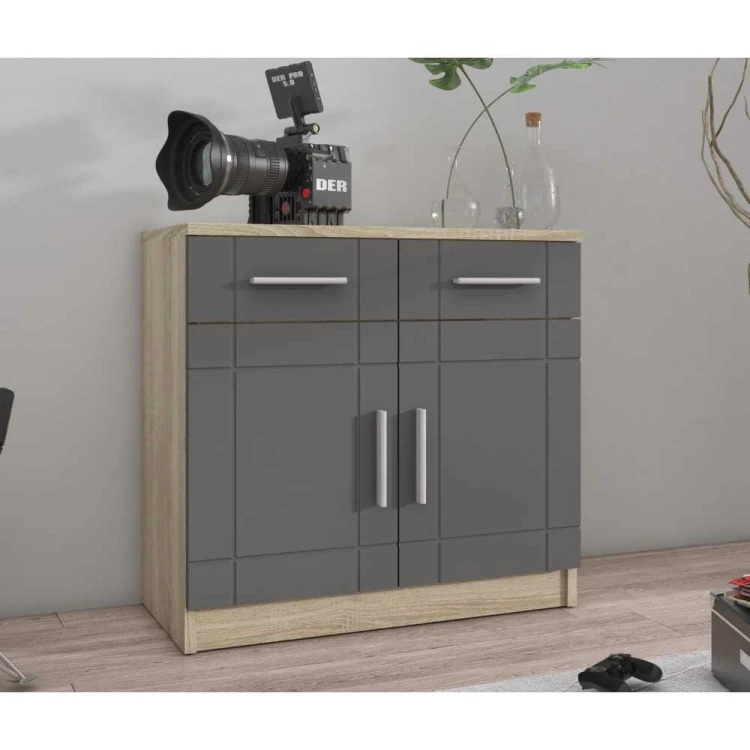 Komoda Paris dąb sonoma + biały  MDF 69