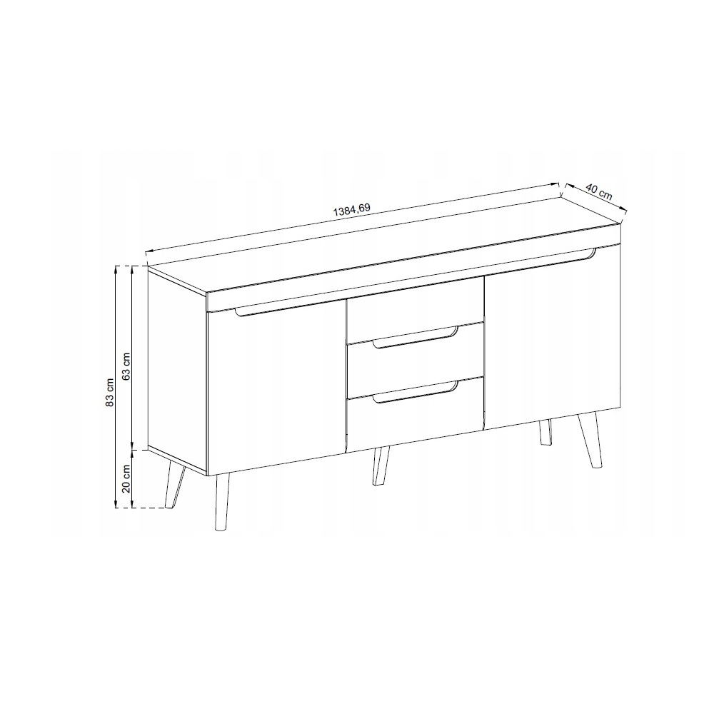 Komoda 160 NORDI dąb artisan