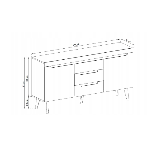 Komoda 160 NORDI dąb artisan