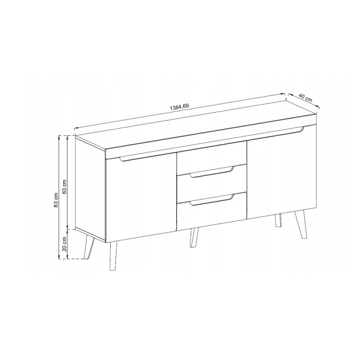 Komoda 160 NORDI dąb artisan