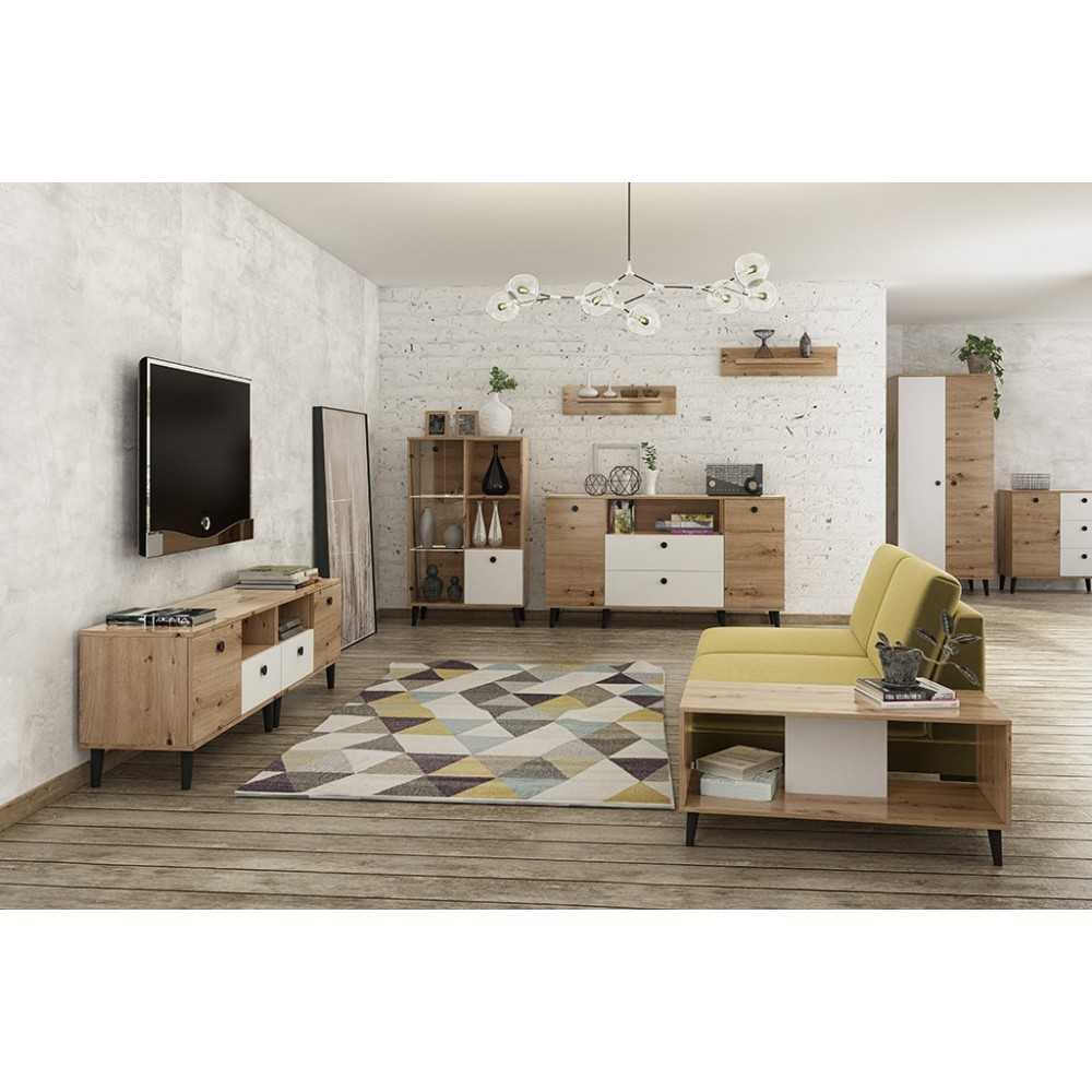 Witryna C5 skandynawska artisan + biały -opcja LED