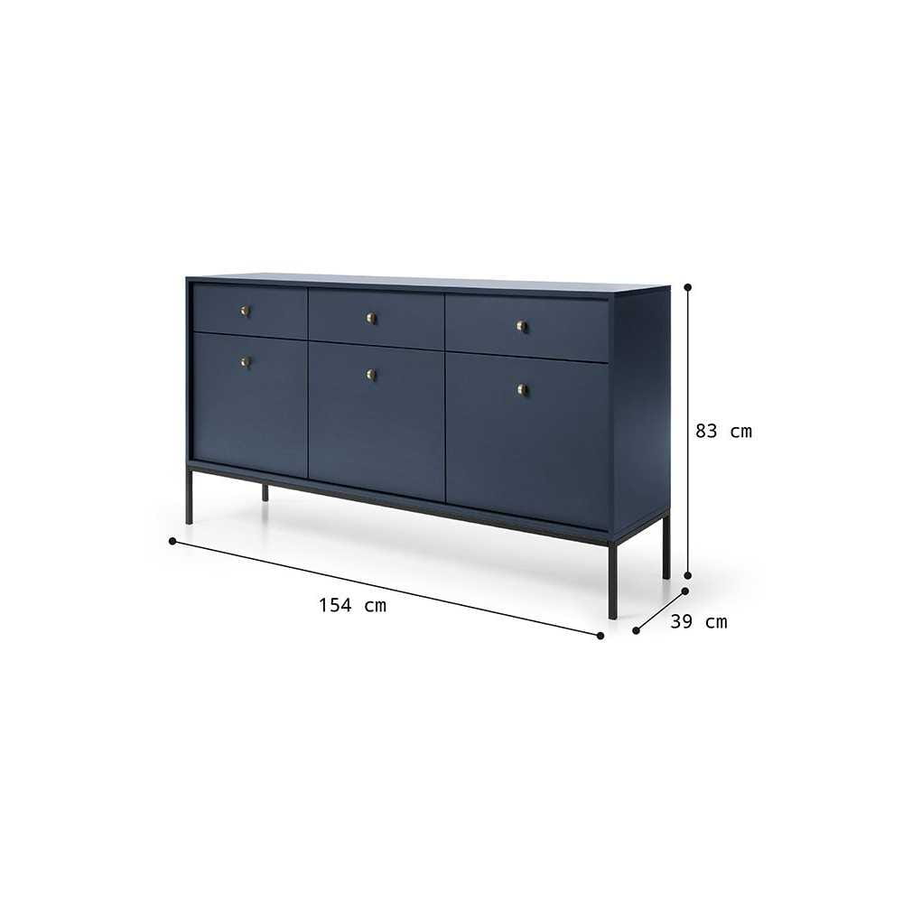 Komoda MKSZ154 Mono granat z szufladami