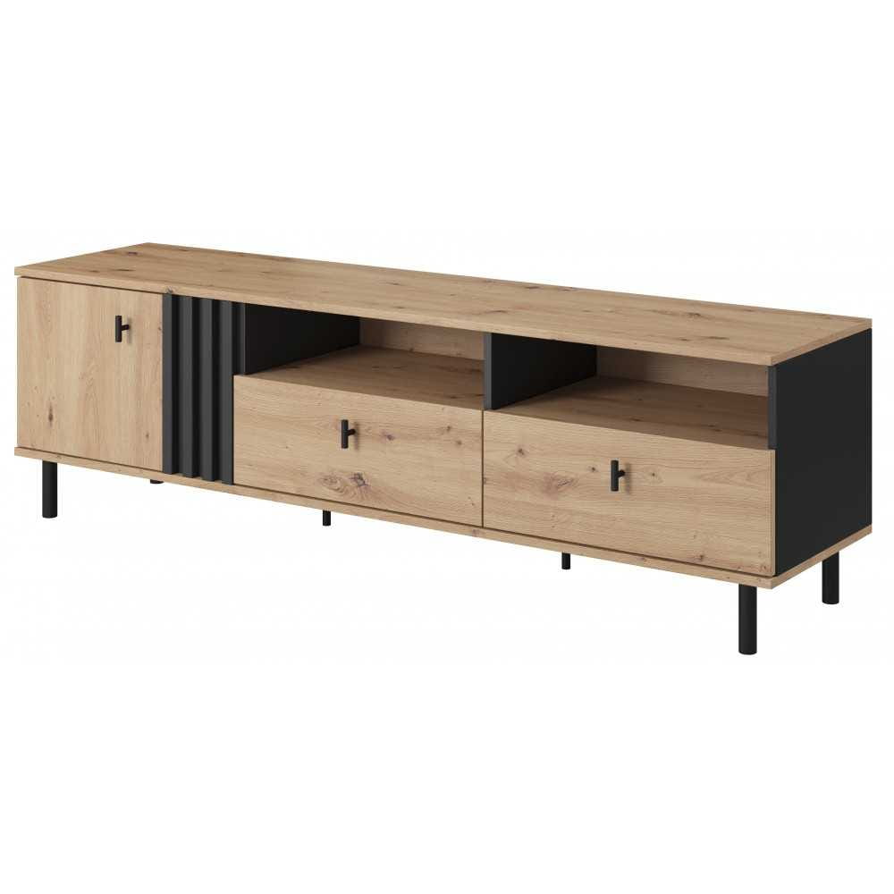 Stolik RTV 165 MADIS lamele artisan + antracyt