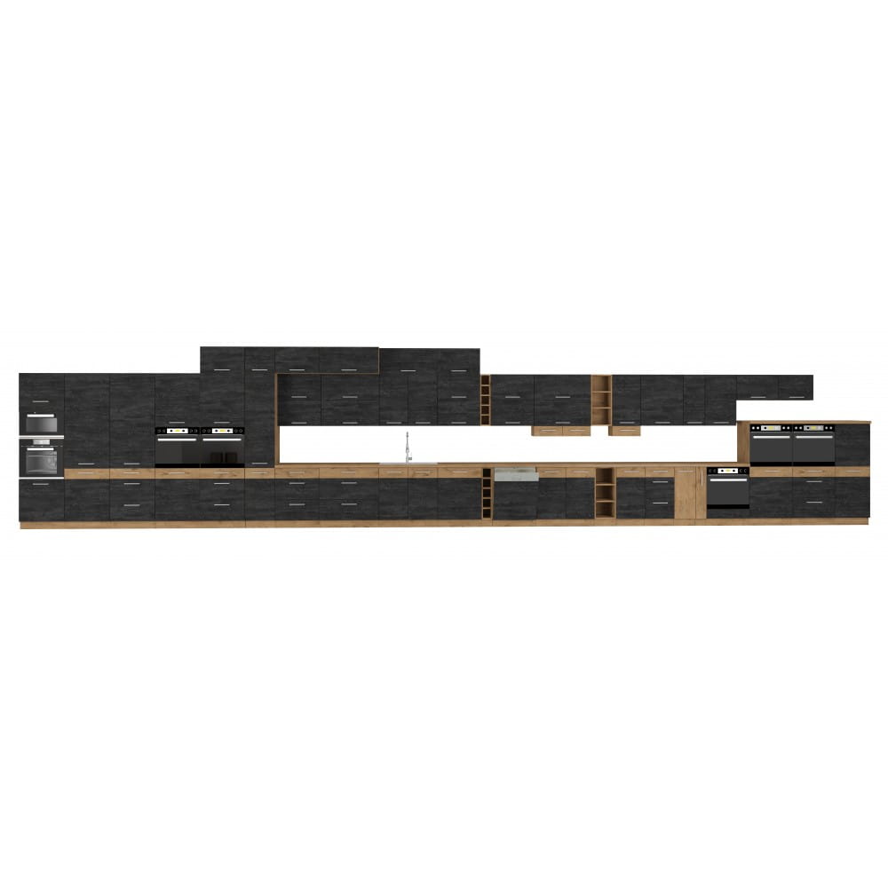 Meble kuchenne FIGO 260cm dark wood + lancelot