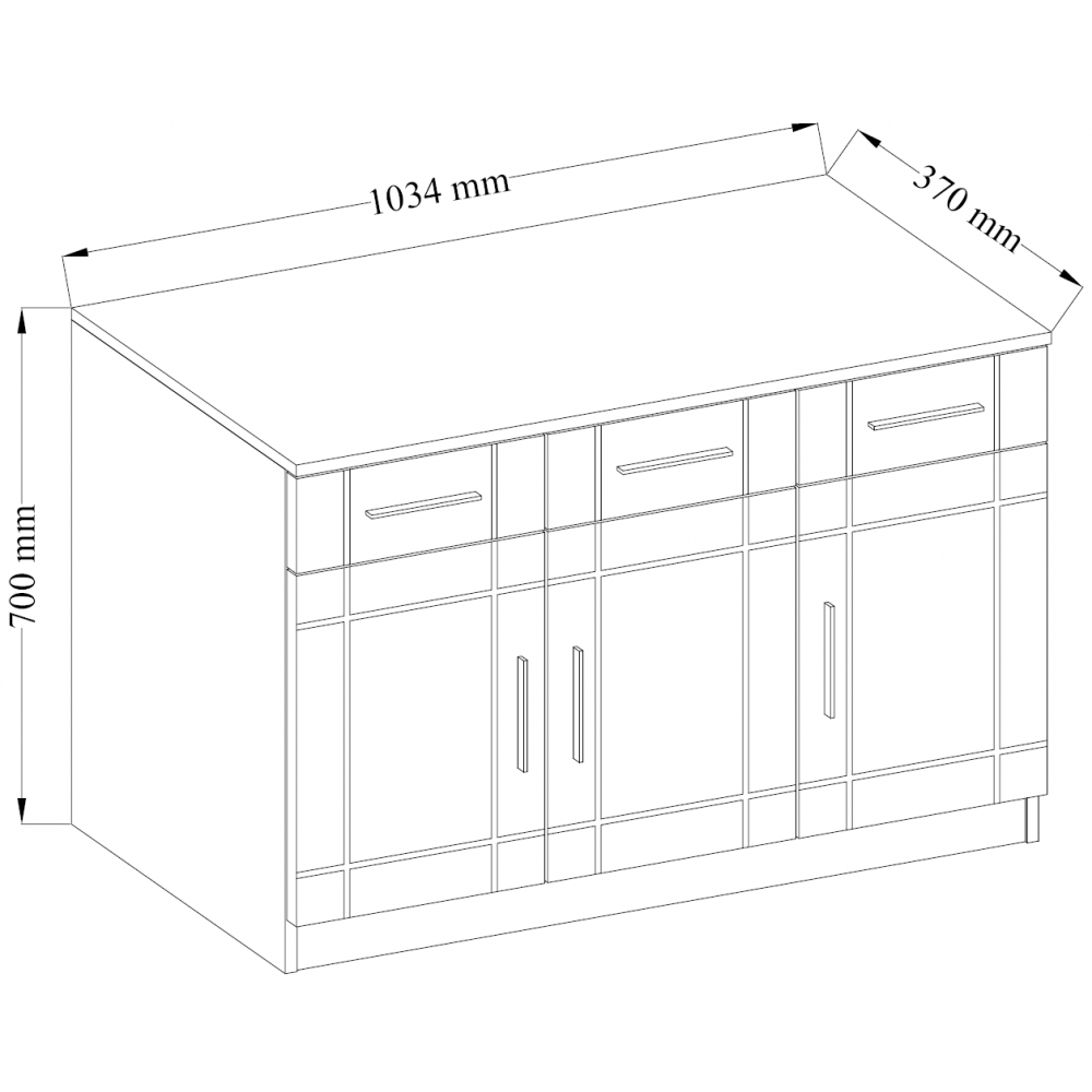 Komoda Paris dąb sonoma + biały  MDF 104