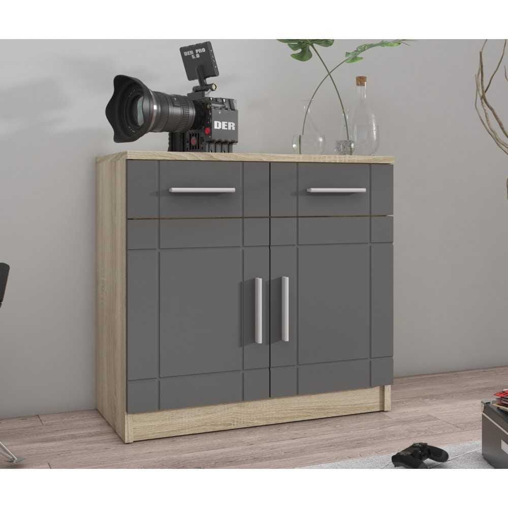 Komoda Paris dąb sonoma + grafit MDF 69