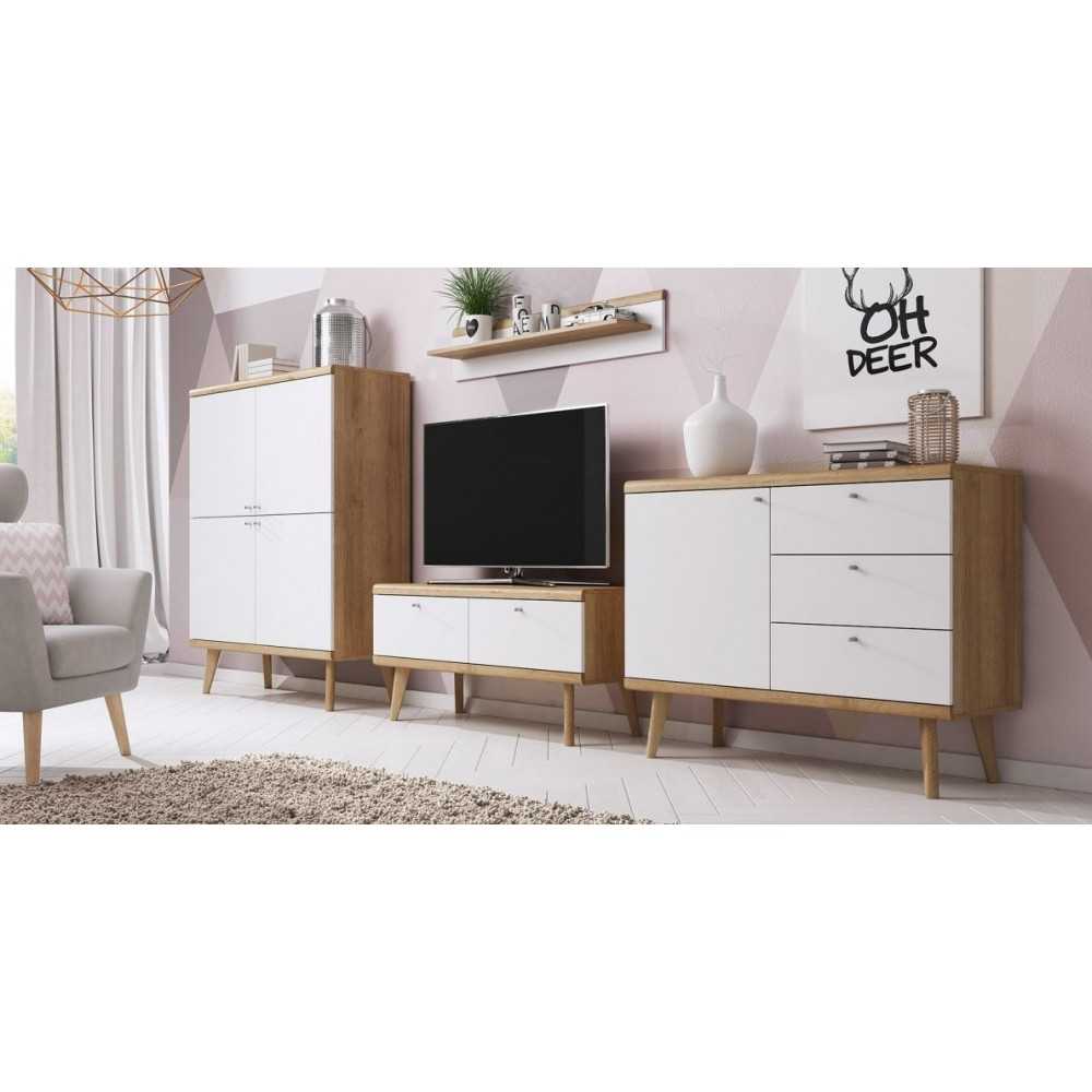 Zestaw mebli PRIMO II dąb riviera + biały