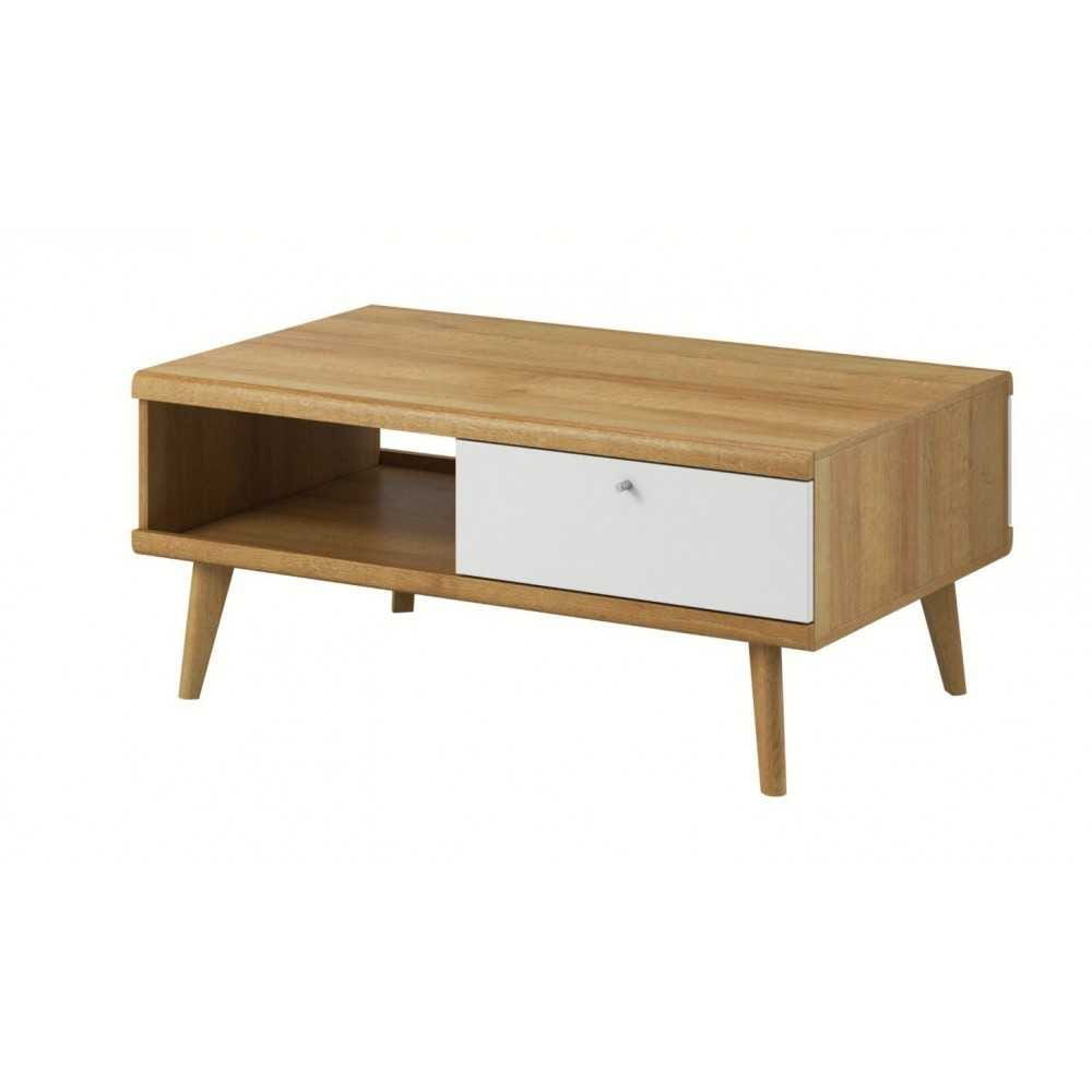 Ława 107 PRIMO dąb riviera + biały