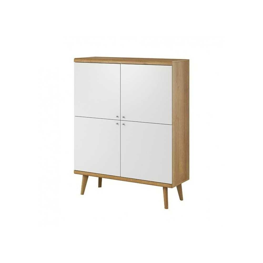 Komoda 107 wysoka PRIMO dąb riviera + biały
