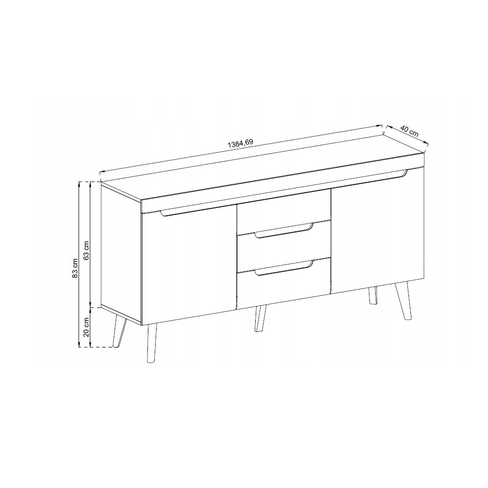 Komoda 160 NORDI dąb artisan